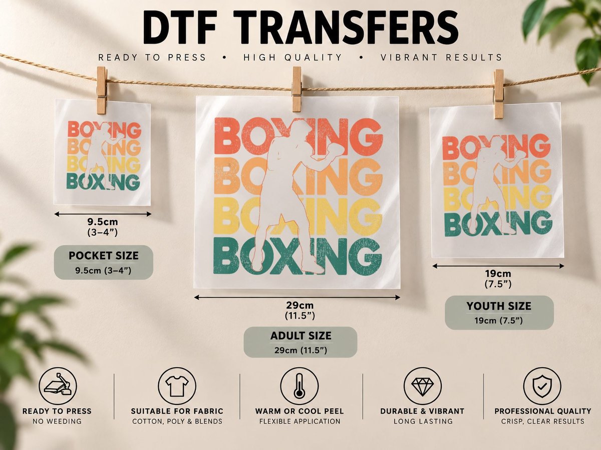 Boxing Retro Vintage Boxing DTF Transfer Iron On