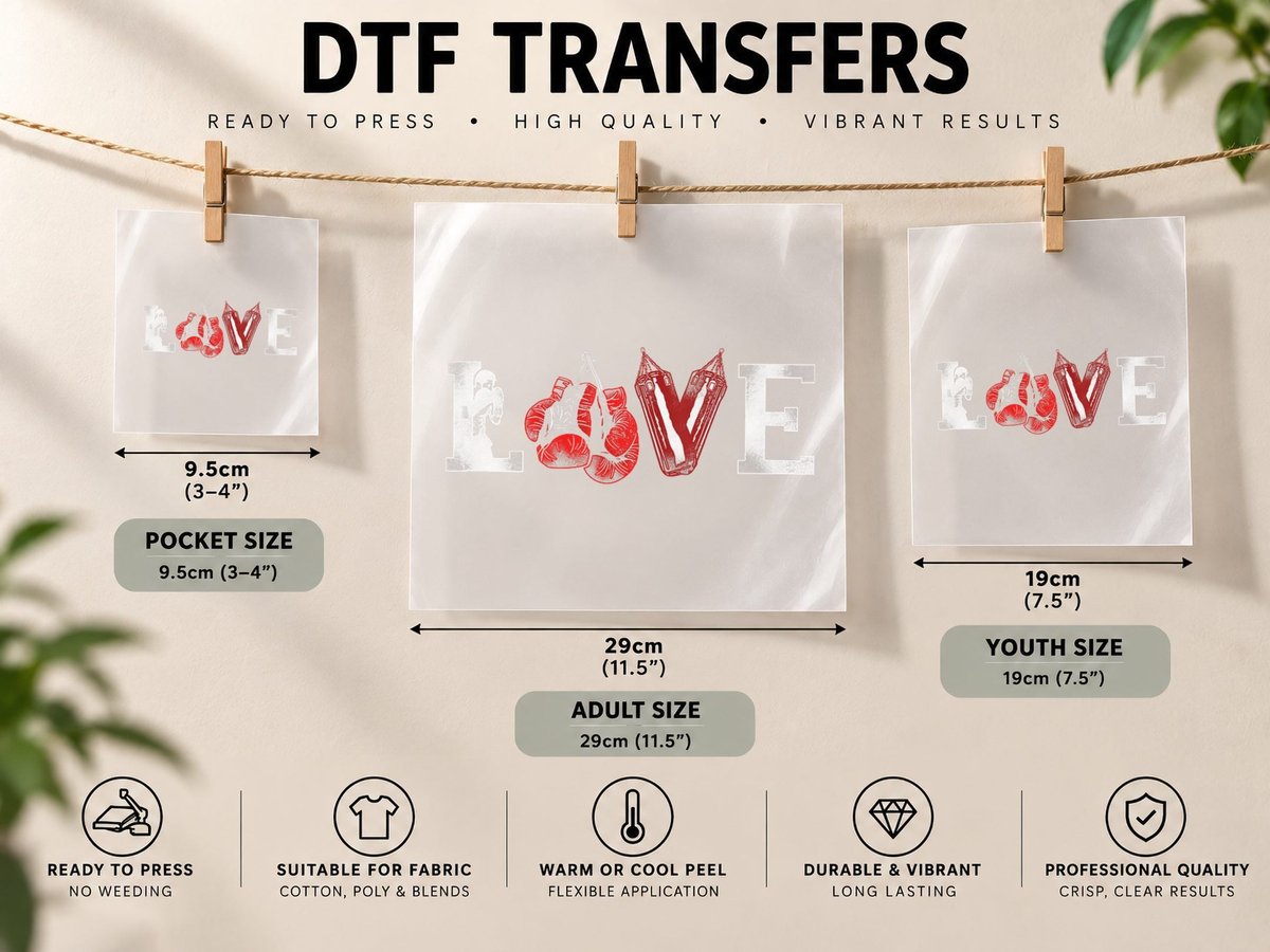 Boxing Vintage Love DTF Transfer Iron On