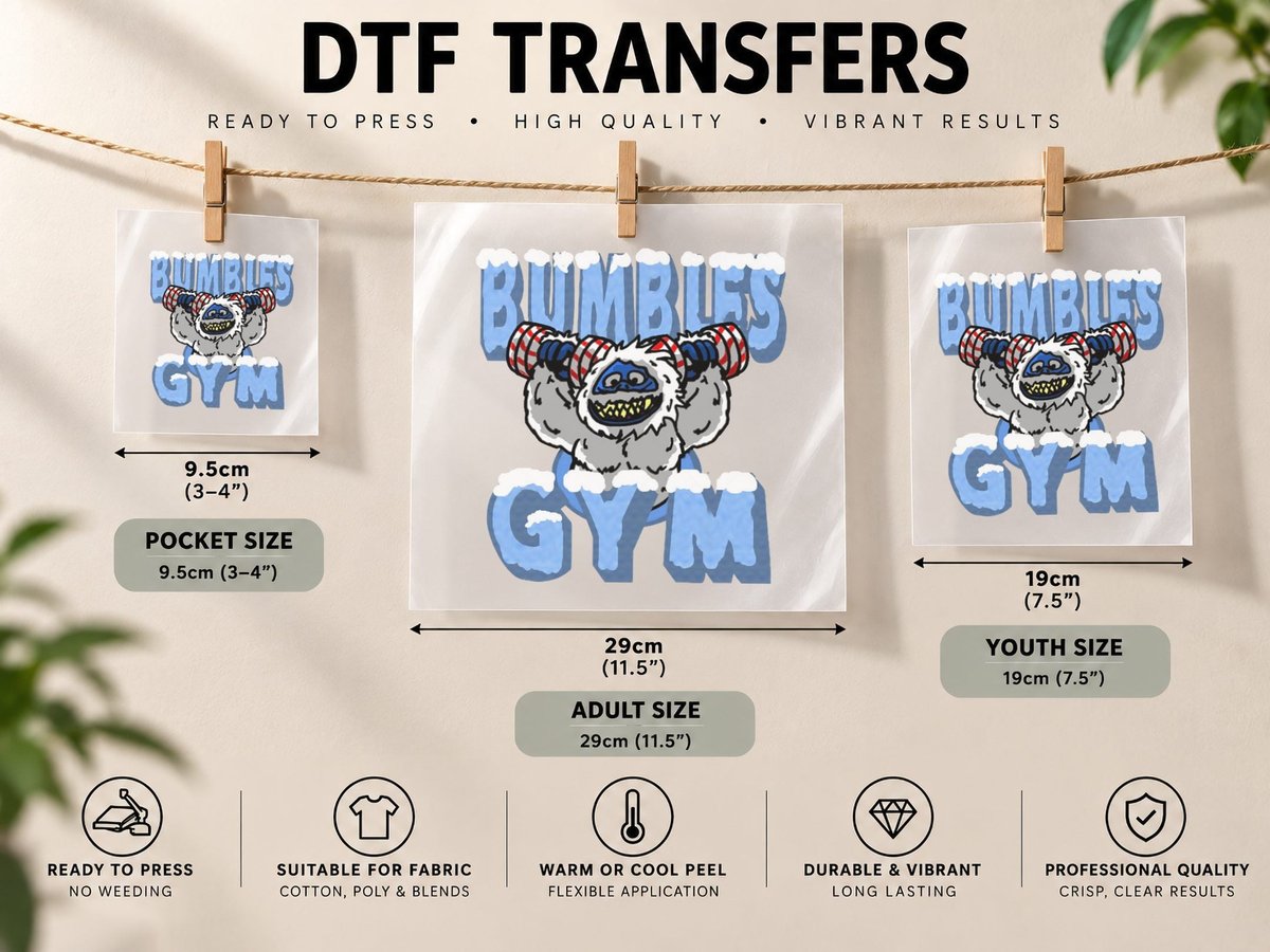 Bumbles Gym! Crewneck DTF Transfer Iron On