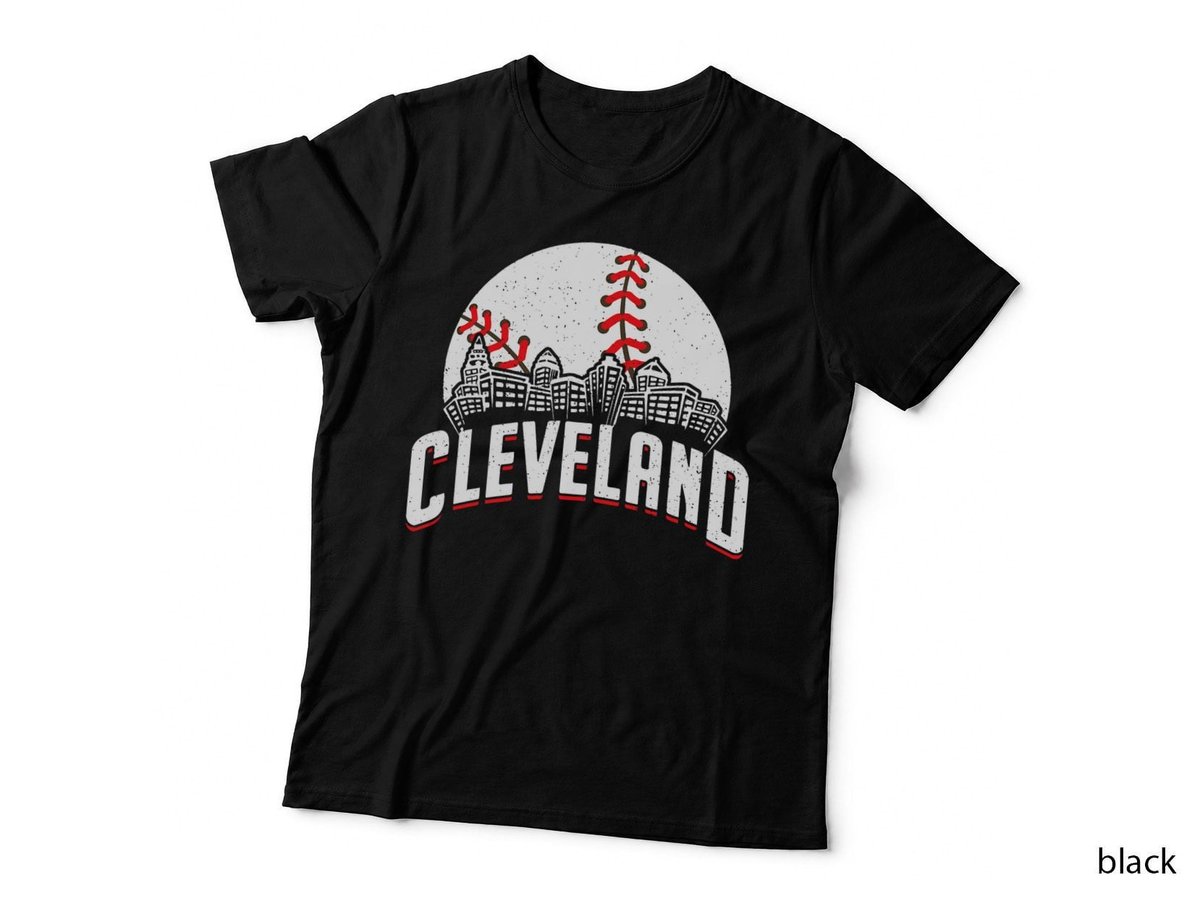 Cleveland Baseball Cityscape Skyline Retro Fan T-Shirt