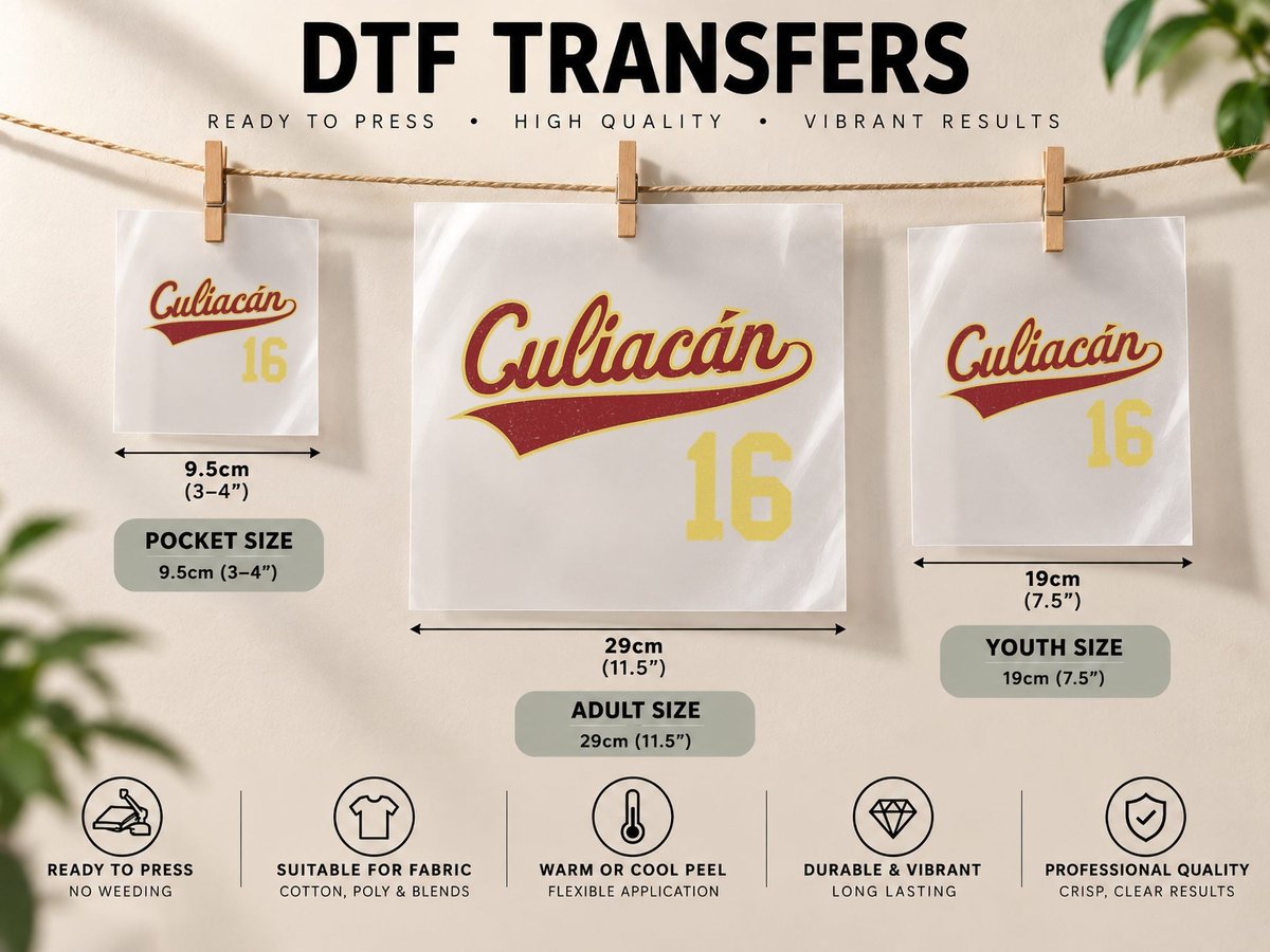 Culiacan Jersey in Baseball Style for Mexican Fans DTF Transfer Iron On