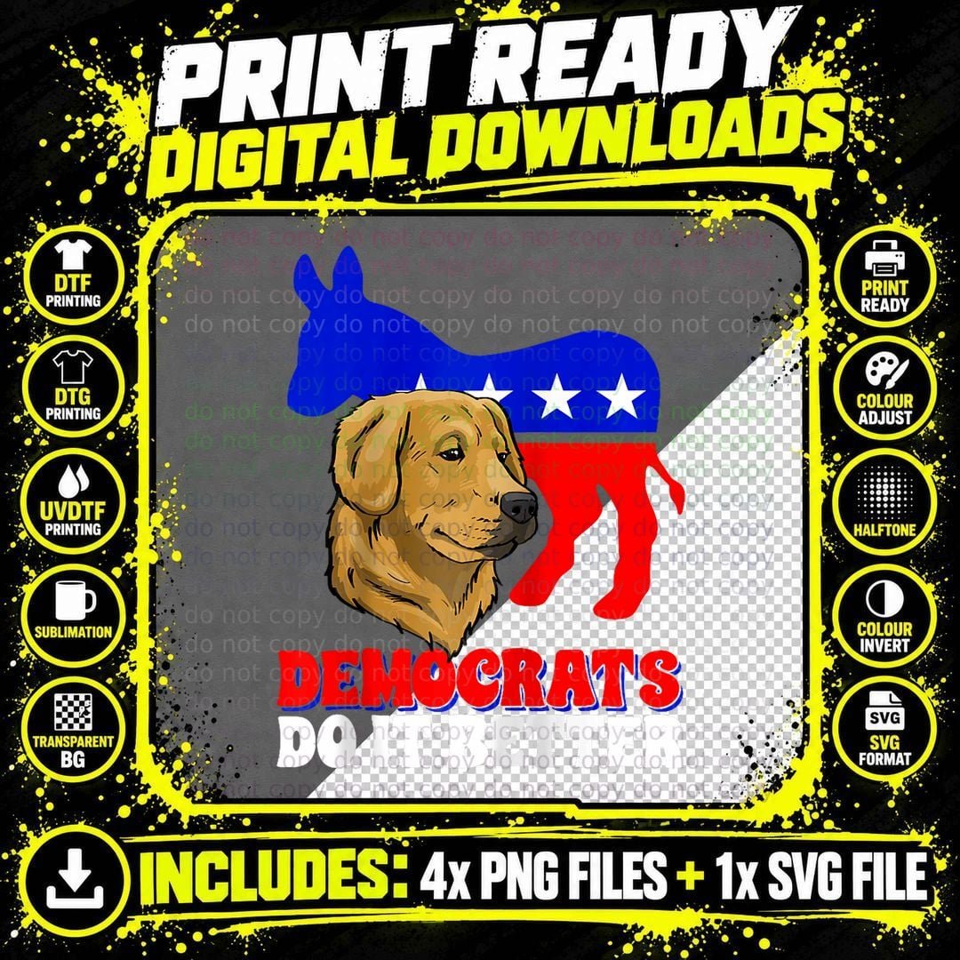 Democrats Do It Better Dogs Politics USA American Donkey Png SVG Digital Bundle