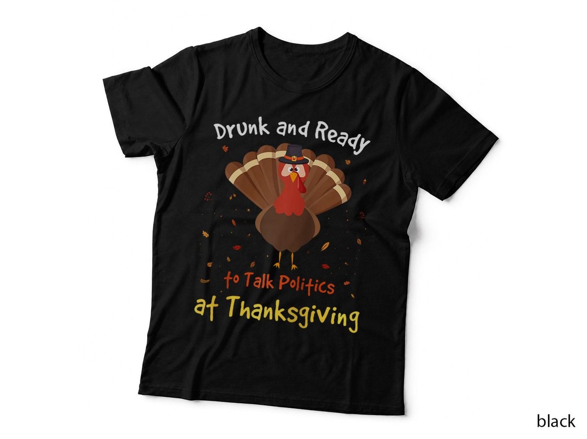 Drunk and Ready to Talk Politics at Thanksgiving Raglan Baseball Tee