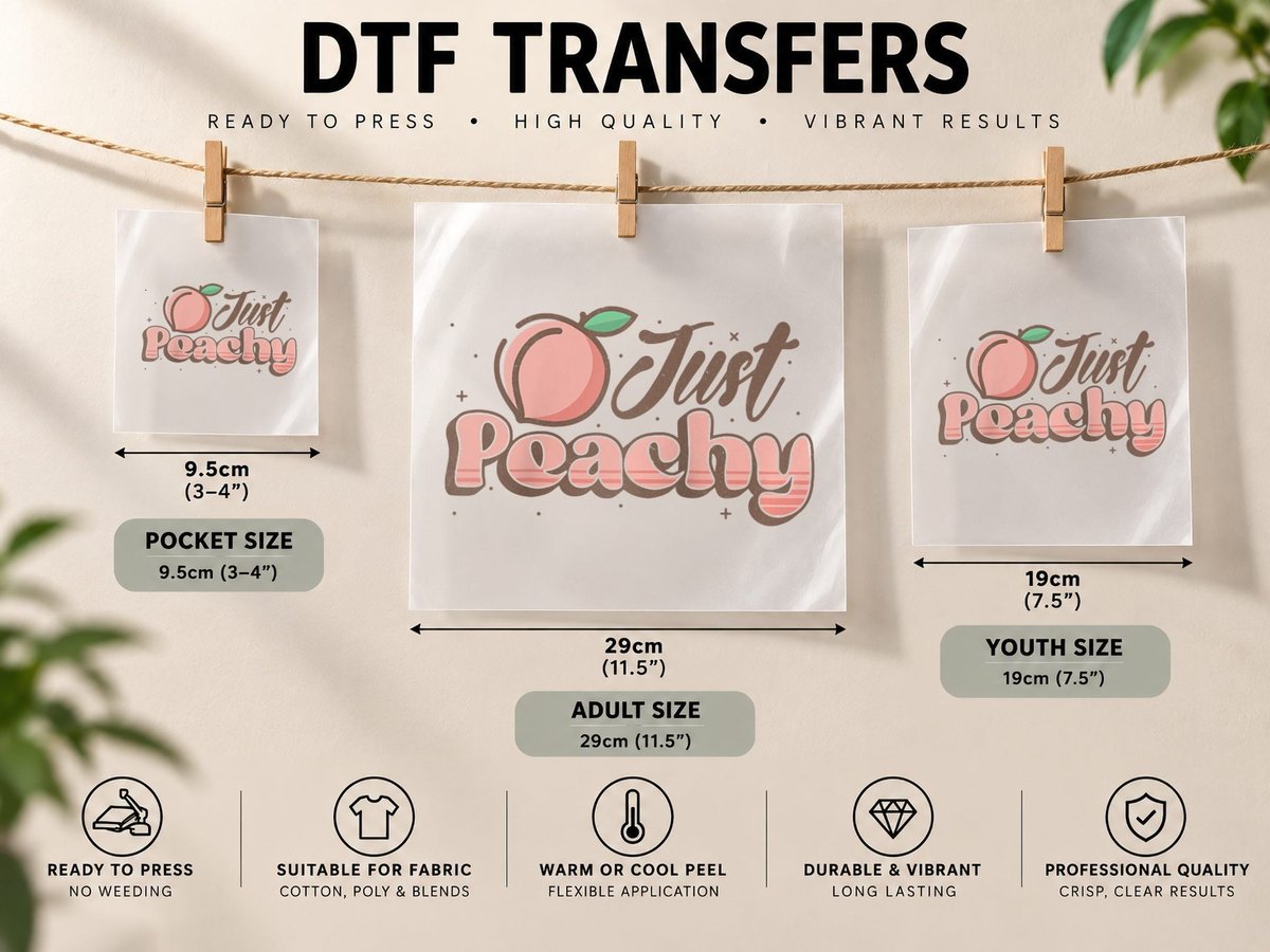 Feeling Peachy Retro 70s Georgia Peaches Funny Peach Gifts DTF Transfer Iron On