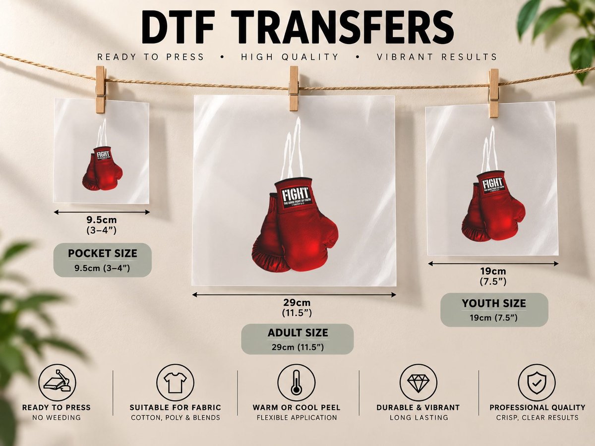 Fight the Good of Faith Christian Christian Boxing DTF Transfer Iron On