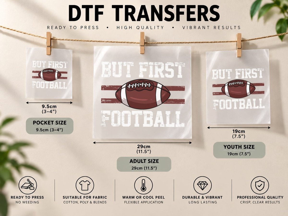 Football Player Vintage Gift DTF Transfer Iron On