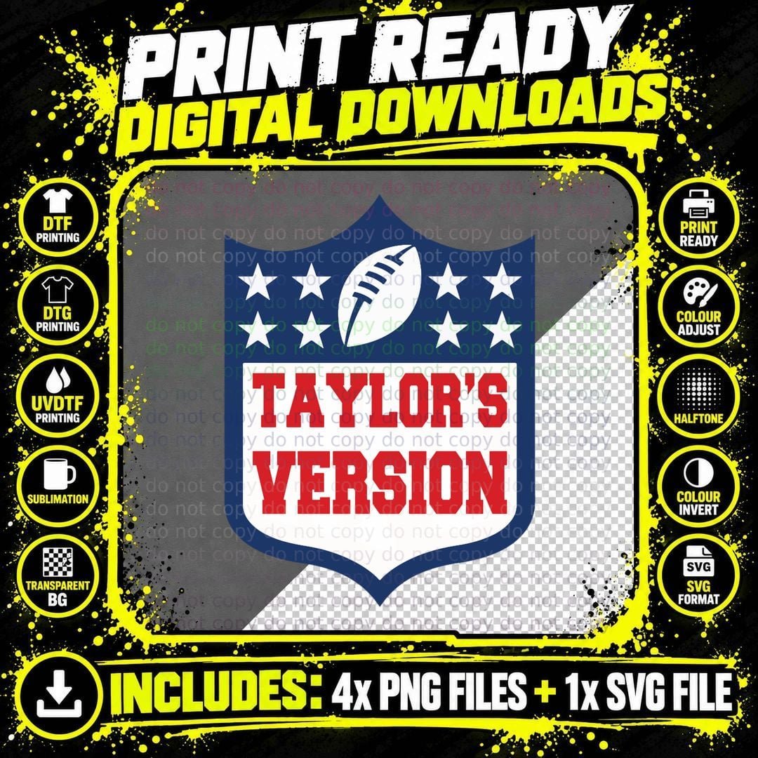 Football Taylor's Version T-Shirt Png SVG Digital Bundle