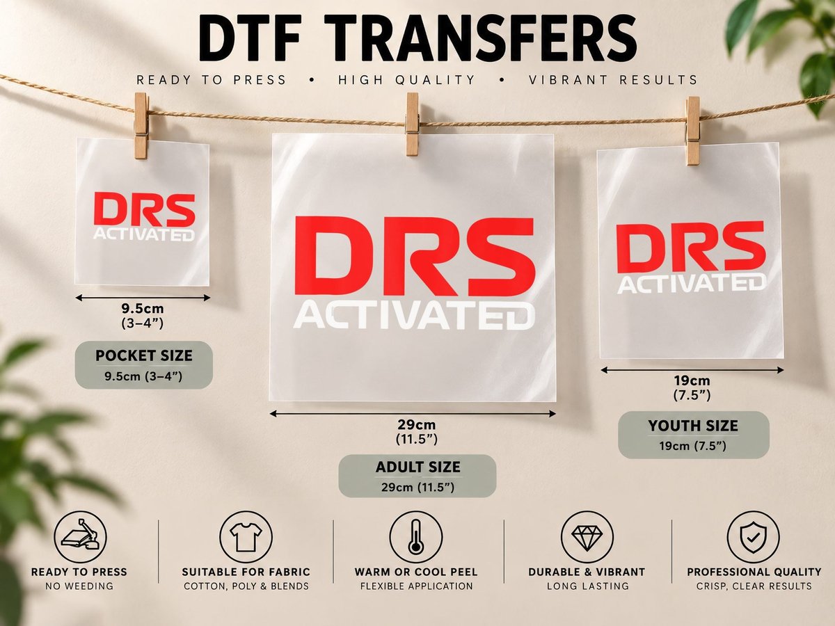 Formula Racing Quote DRS Activated Circuits Sport DTF Transfer Iron On