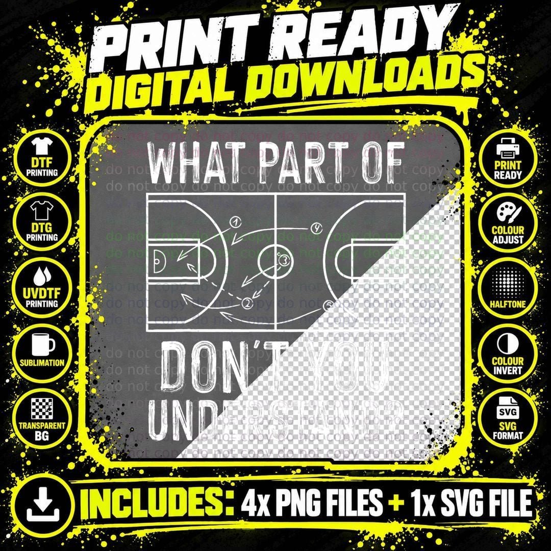 Funny Basketball Coach Design Men Women Ball Game Png SVG Digital Bundle