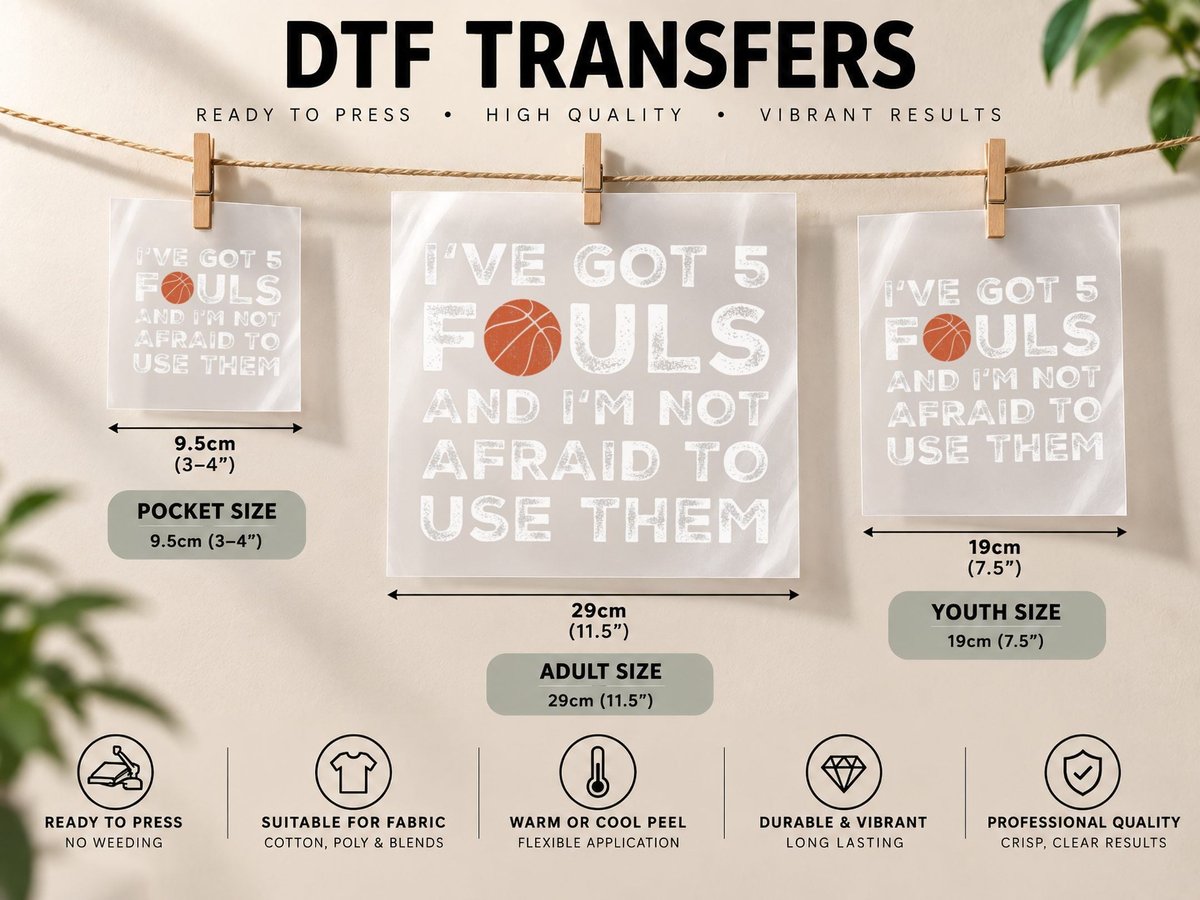 Funny Basketball Player - Hoops 5 Fouls Copy DTF Transfer Iron On