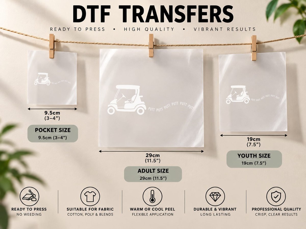 Funny Golf Gift Golfing Cart Joke Putt Birthday Golfer Dad DTF Transfer Iron On