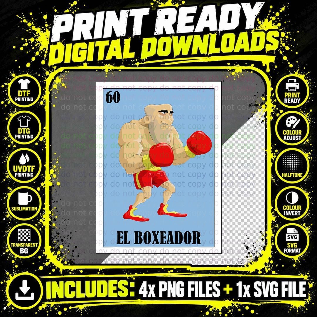 Funny Mexican Boxing Design - El Boxeador T-Shirt Png SVG Digital Bundle