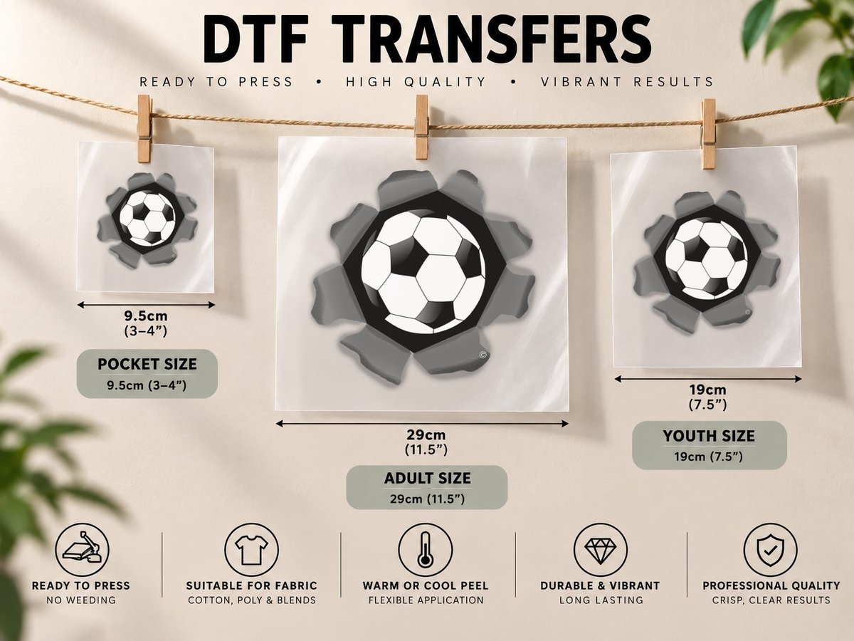 Funny Soccer Ball Burst for Girls, Boys & Adults Copy DTF Transfer Iron On