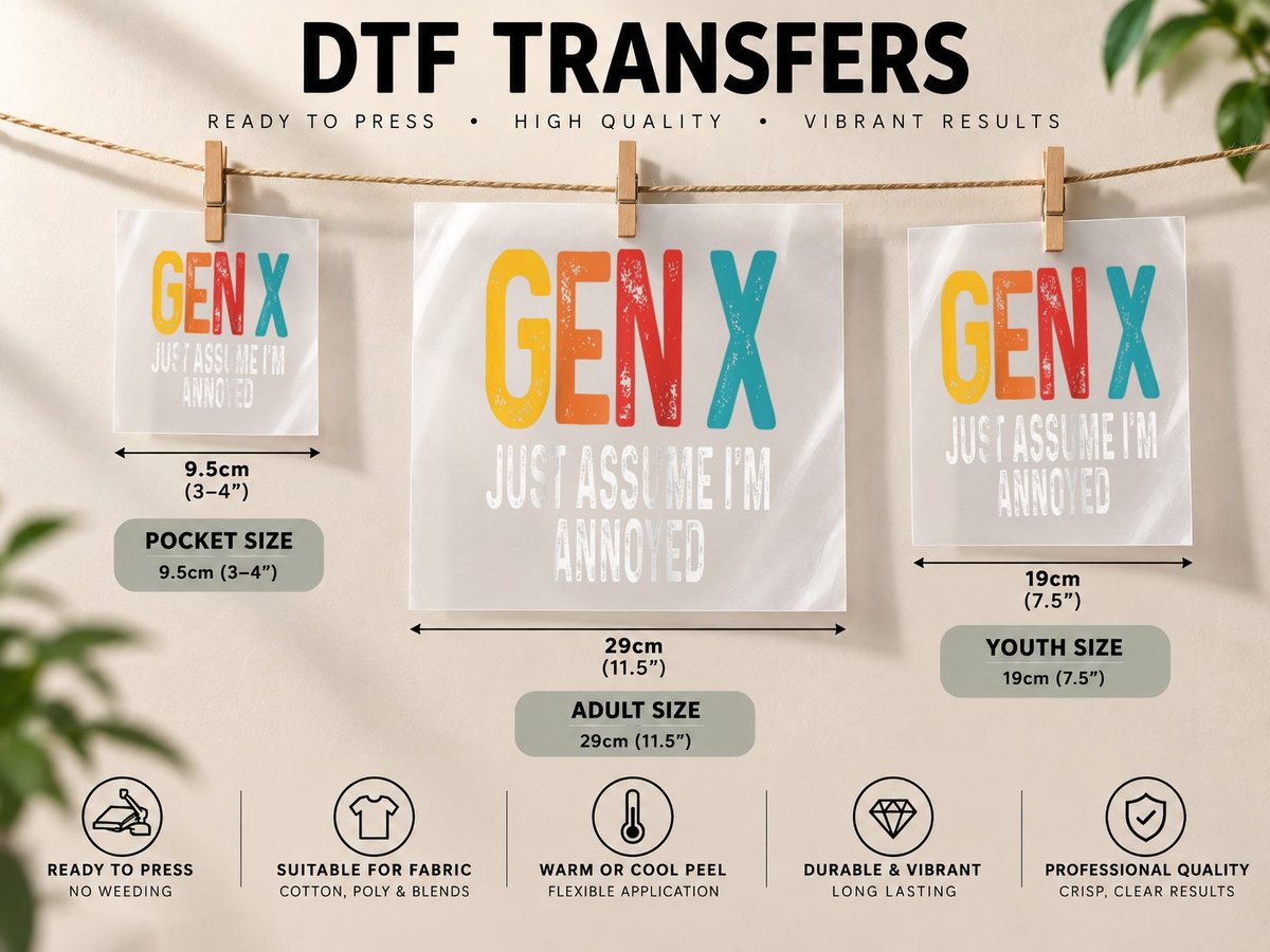 Gen X Just Assume I'm Annoyed Funny Retro Generation X DTF Transfer Iron On