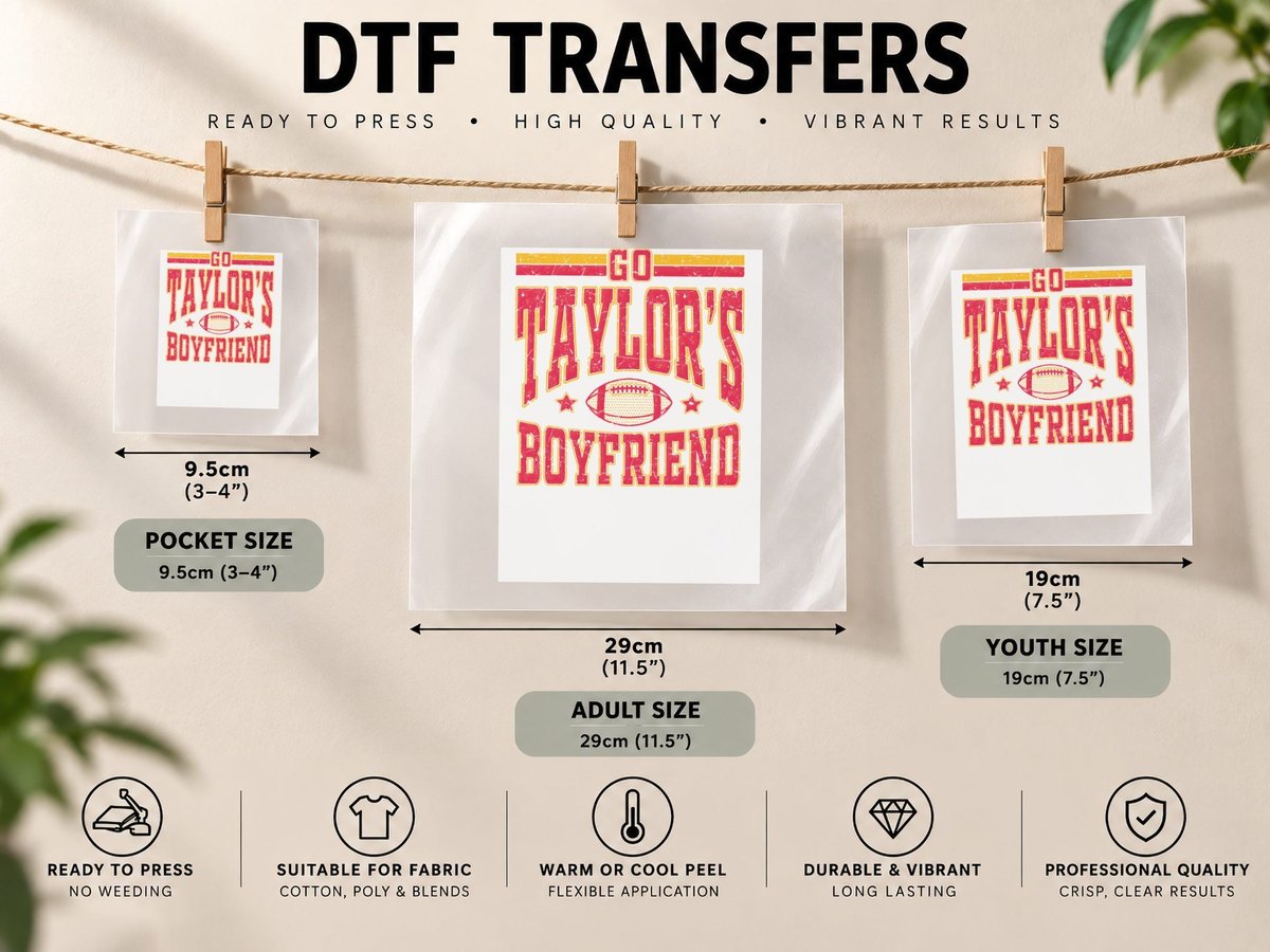 Go Taylor's Boyfriend Funny Football Taylor Swift Swifts DTF Transfer Iron On