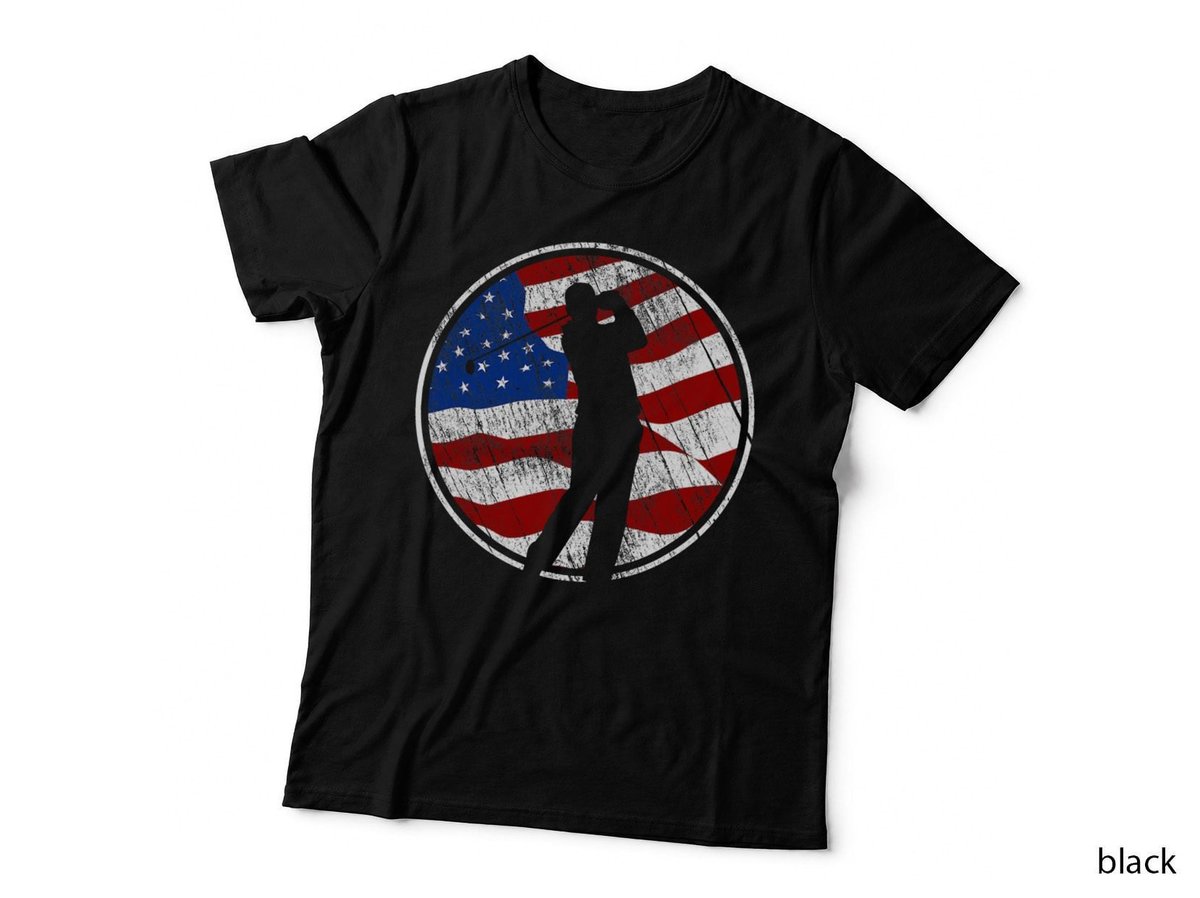 Golf American Flag USA - Golfer Vintage Golf T-Shirt