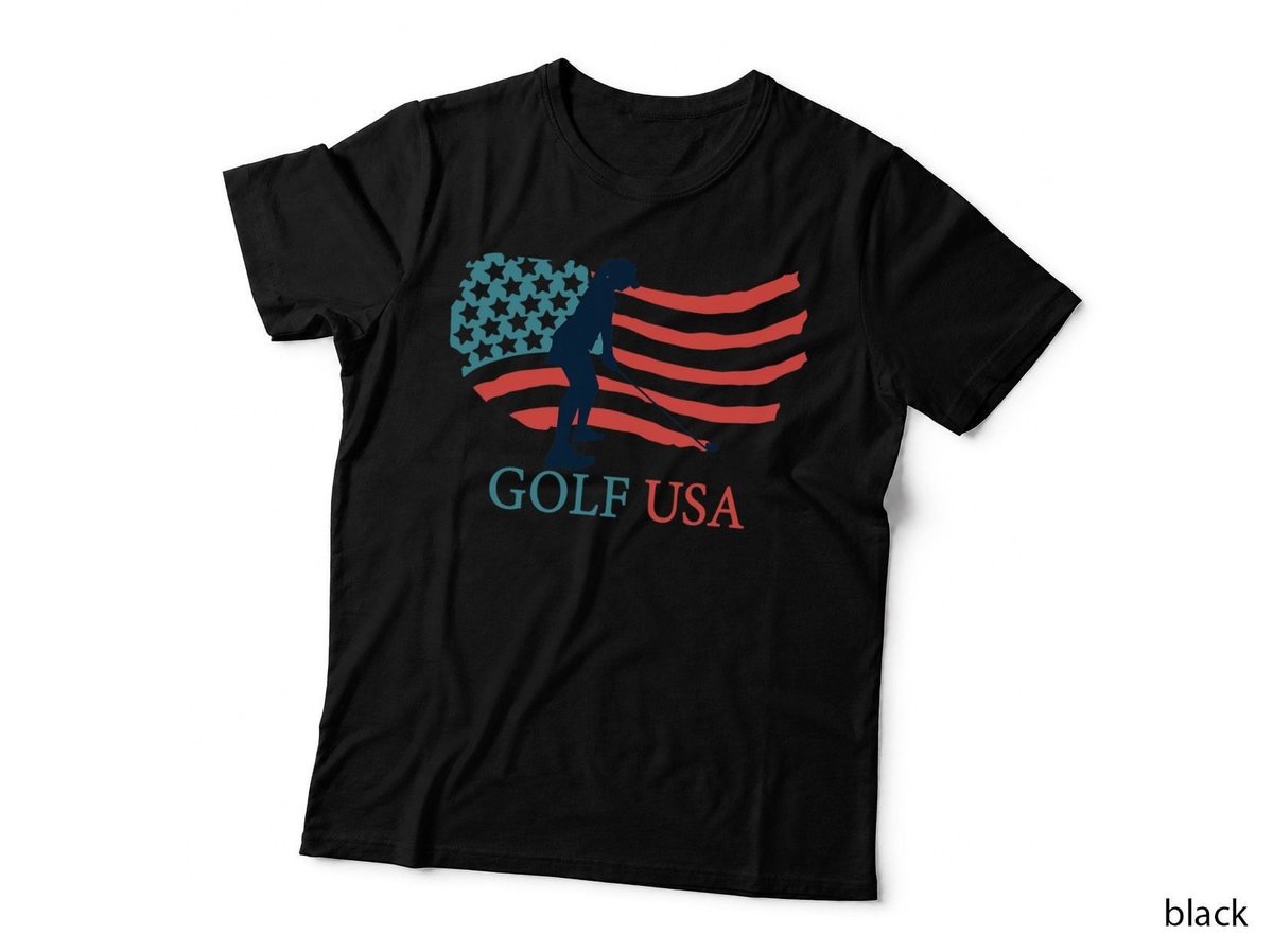 Golf Player Golf USA Team Coach American Flag T-Shirt