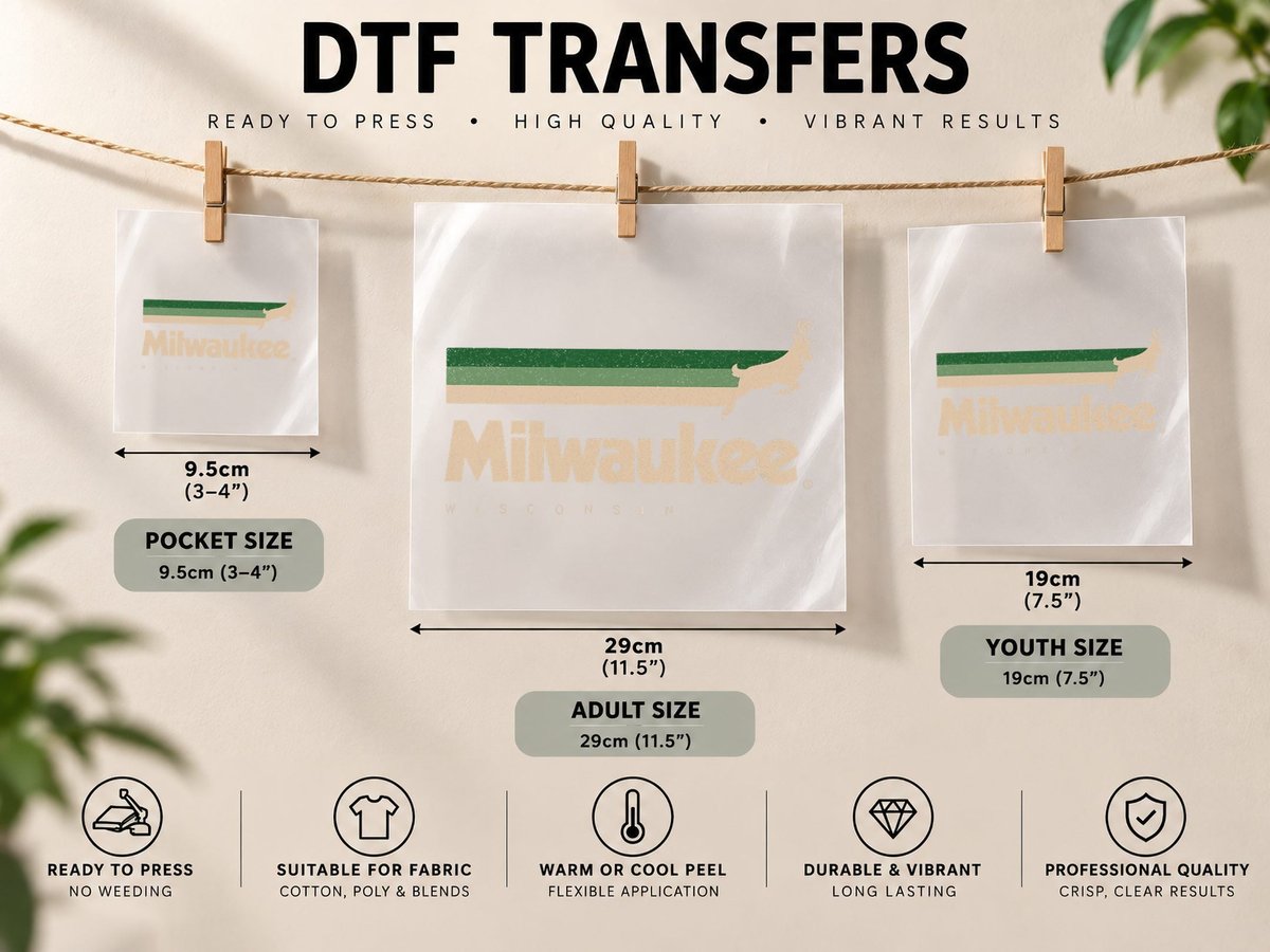 Green Milwaukee Basketball B-Ball City Wisconsin Milwaukee DTF Transfer Iron On