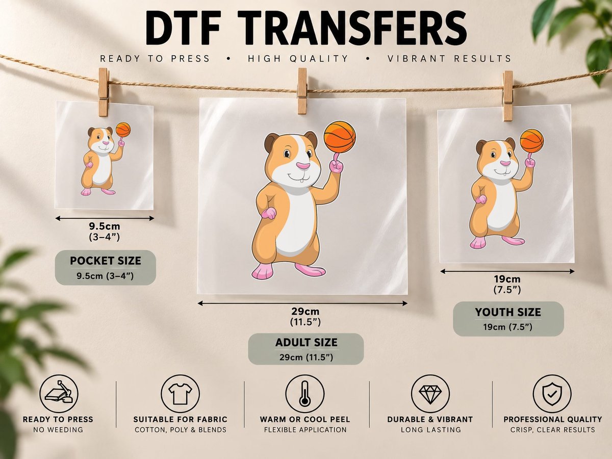 Guinea Pig Basketball Player Basketball Sports DTF Transfer Iron On