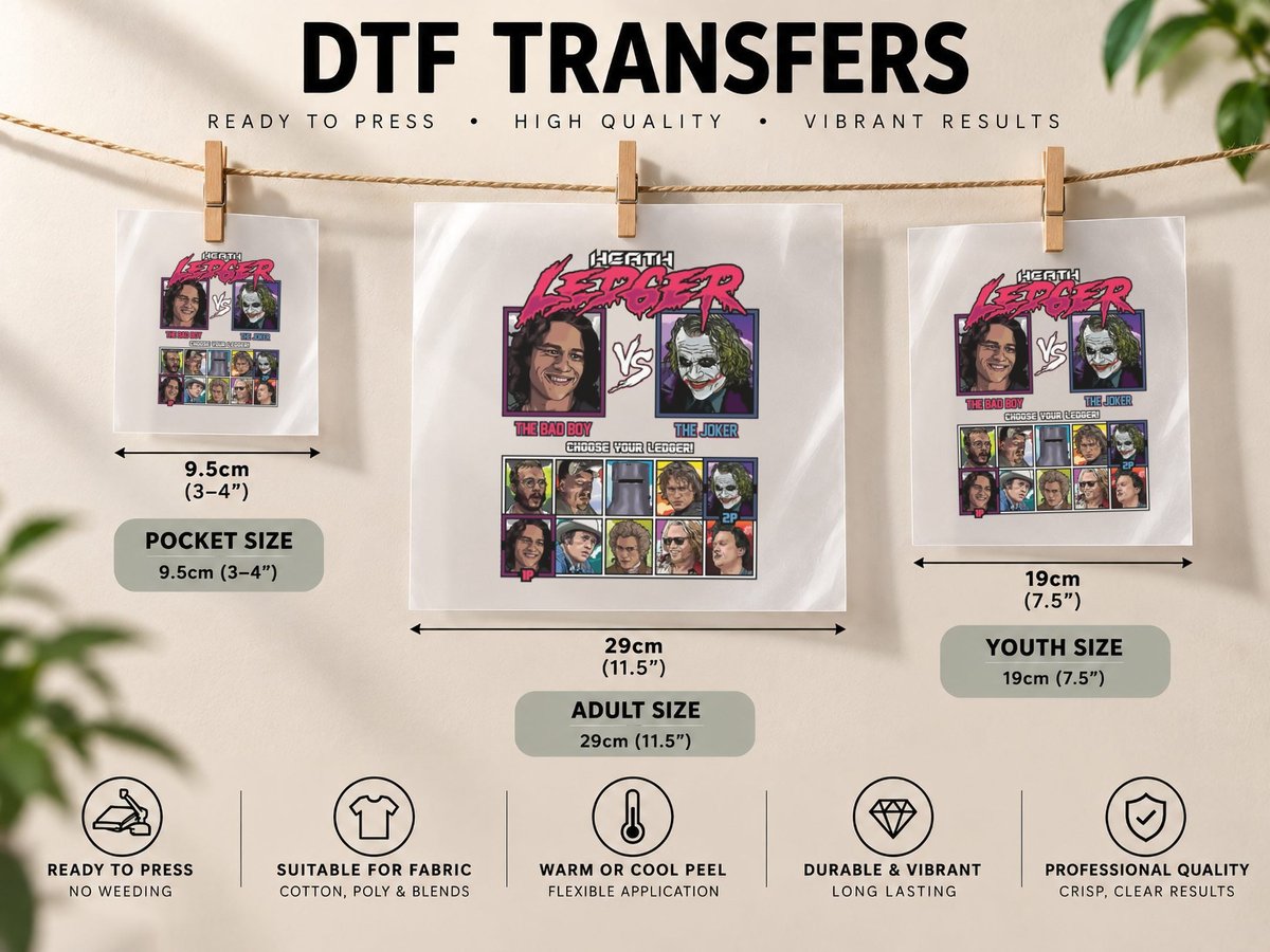 Heath Ledger Fighter DTF Transfer Iron On
