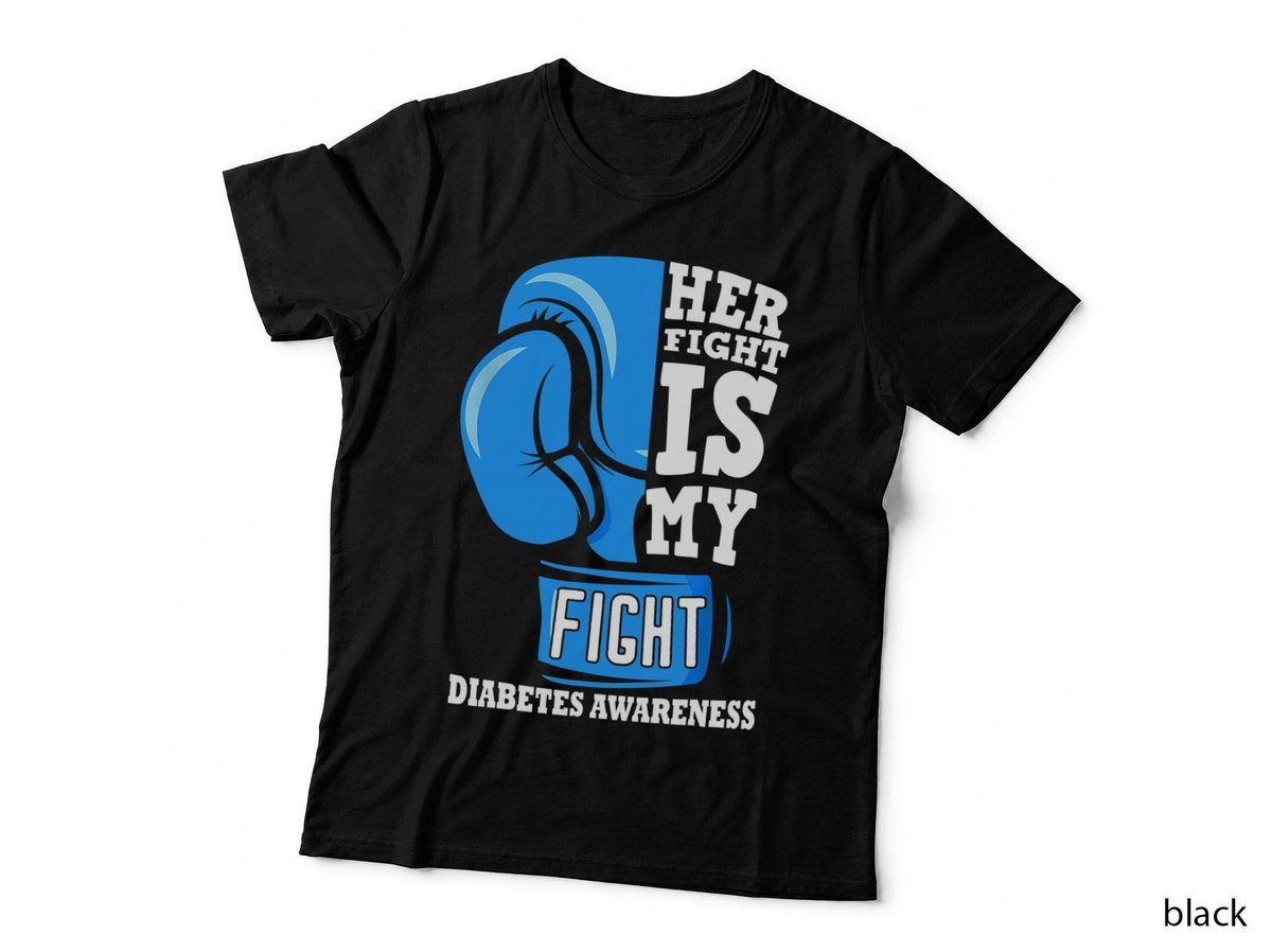 Her Fight Is My Fight Boxing Glove Diabetes Awareness Month T-Shirt