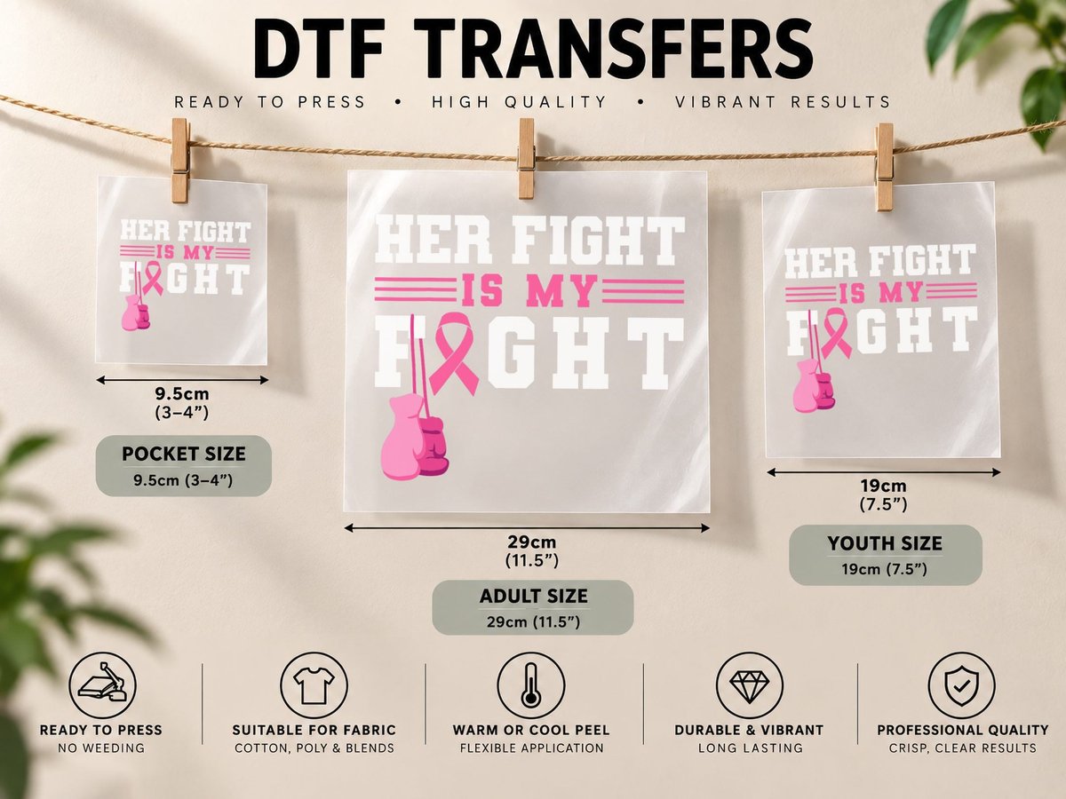 Her Fight Is My Fight Boxing Gloves DTF Transfer Iron On