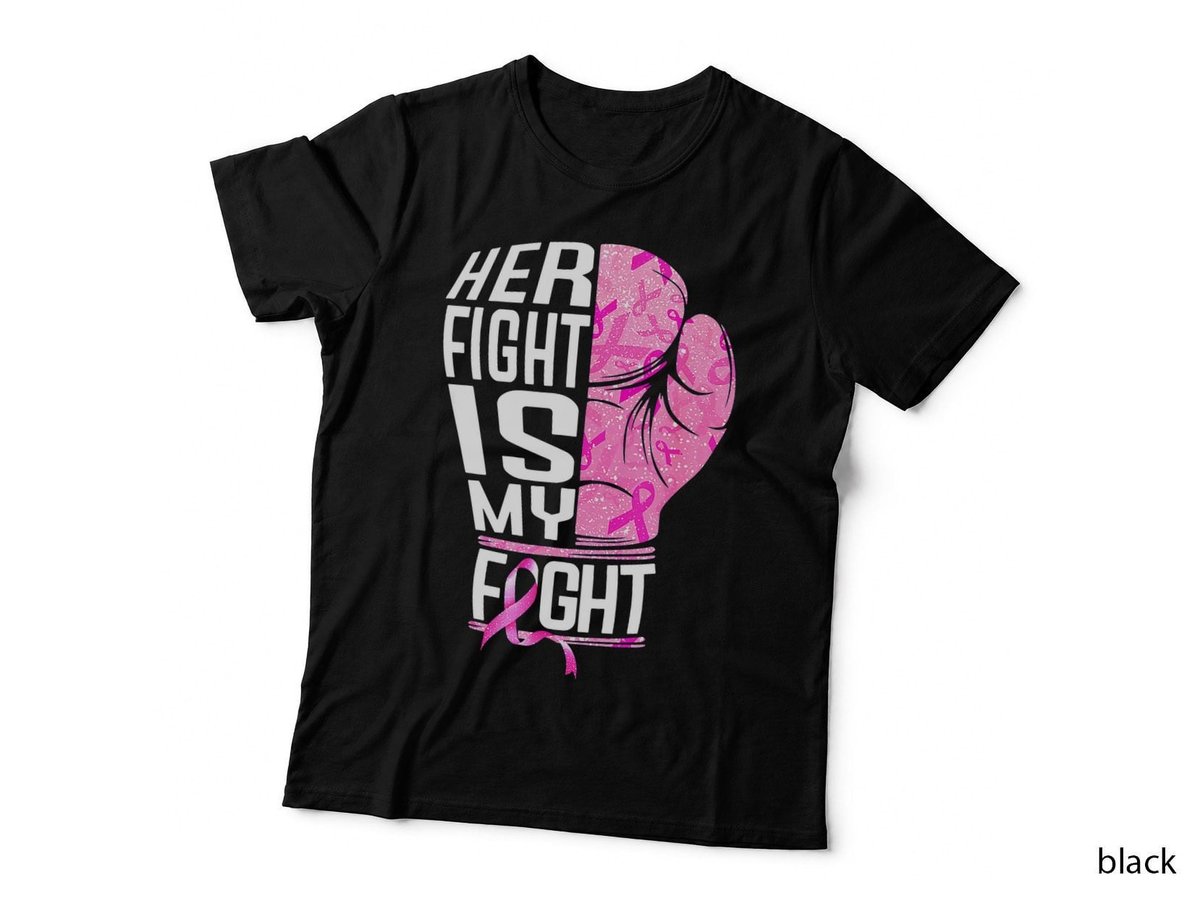 Her Fight Is My Fight Breast Cancer Awareness Boxing T-Shirt