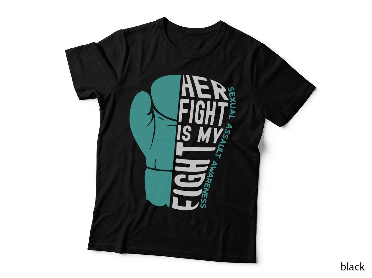 Her Fight Is My Fight Sexual Assault Awareness Boxing Glove T-Shirt