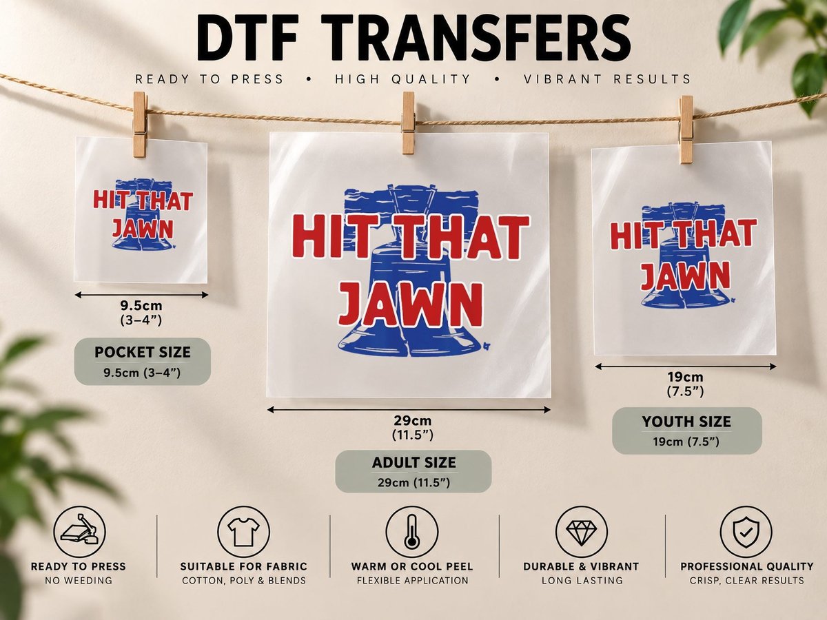 Hit That Jawn - Philadelphia Baseball DTF Transfer Iron On