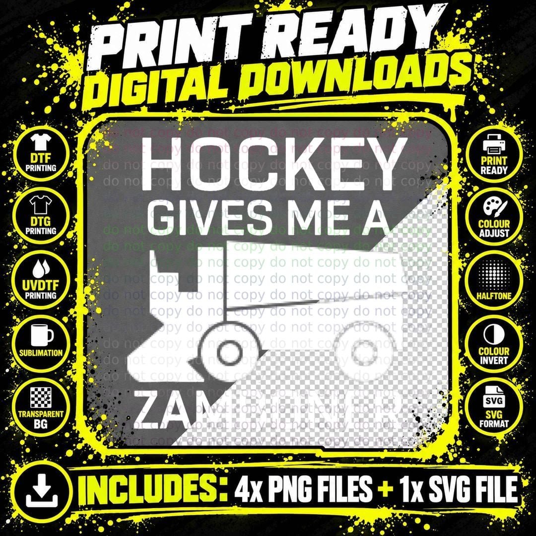 Hockey Gives Me a Zamboner T-Shirt Funny Hockey Tee Copy Png SVG Digital Bundle
