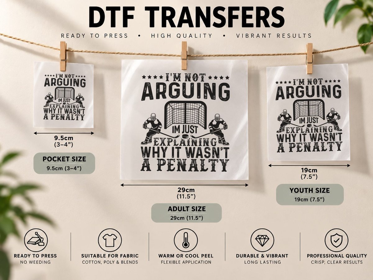 Hockey Player Arguing Gift Funny Hockey Copy DTF Transfer Iron On