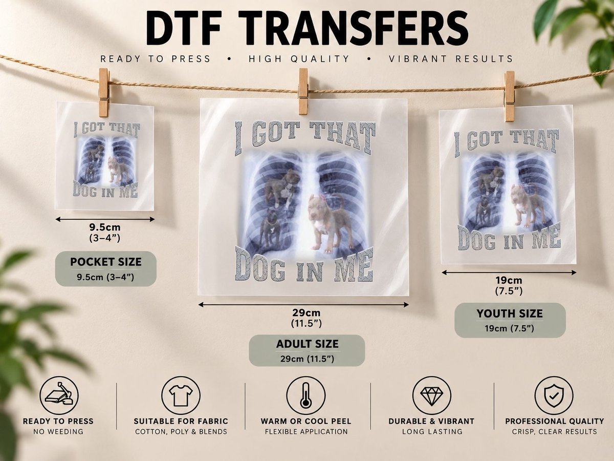 I Got That Dog in Me, Xray Meme Gymer Sport Gym DTF Transfer Iron On