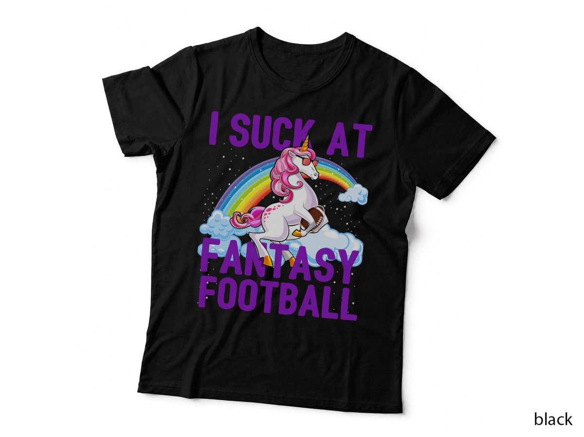 I Suck at Fantasy Football Unicorn Rainbow Loser Men Gift T-Shirt Copy