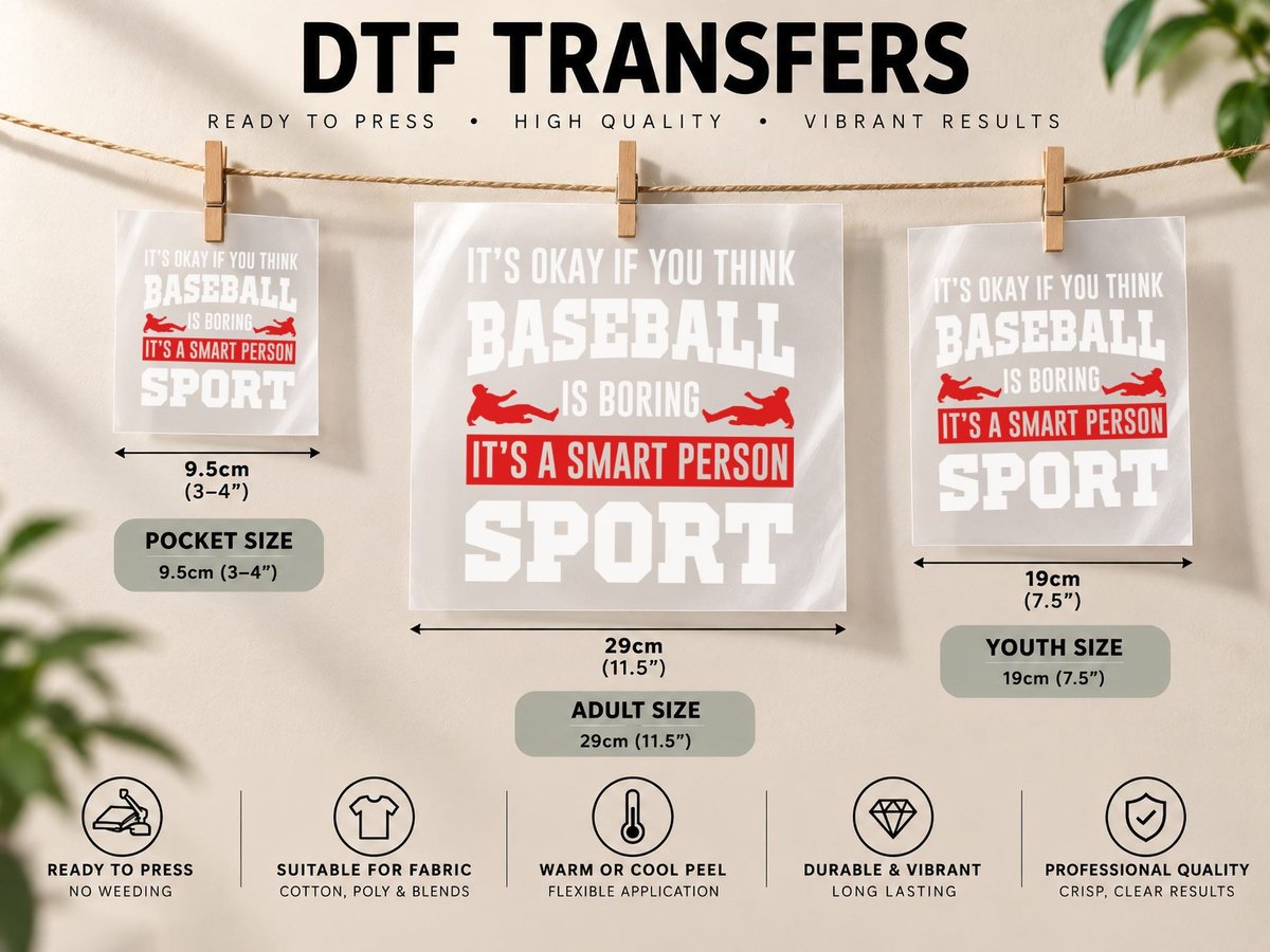 If You Think Baseball Is Boring, Home Plate Vibes DTF Transfer Iron On