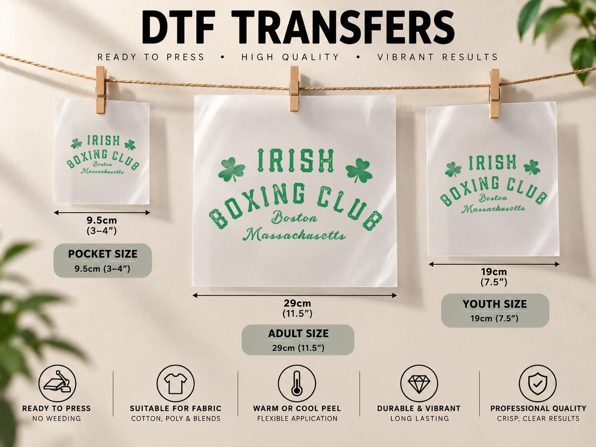 Irish Boxing Club - Boston Massachusetts DTF Transfer Iron On
