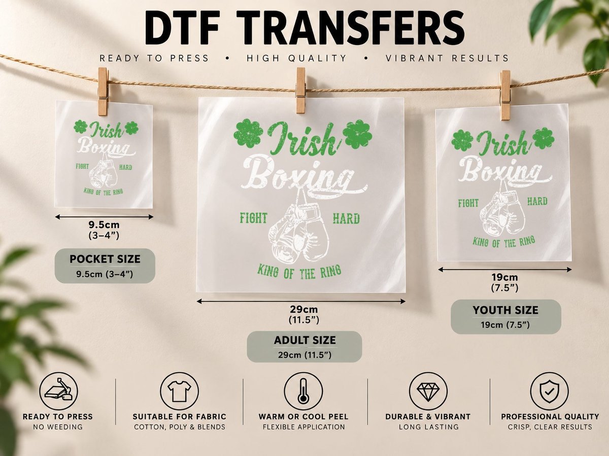 Irish Boxing Vintage - Irish Boxing Fan DTF Transfer Iron On