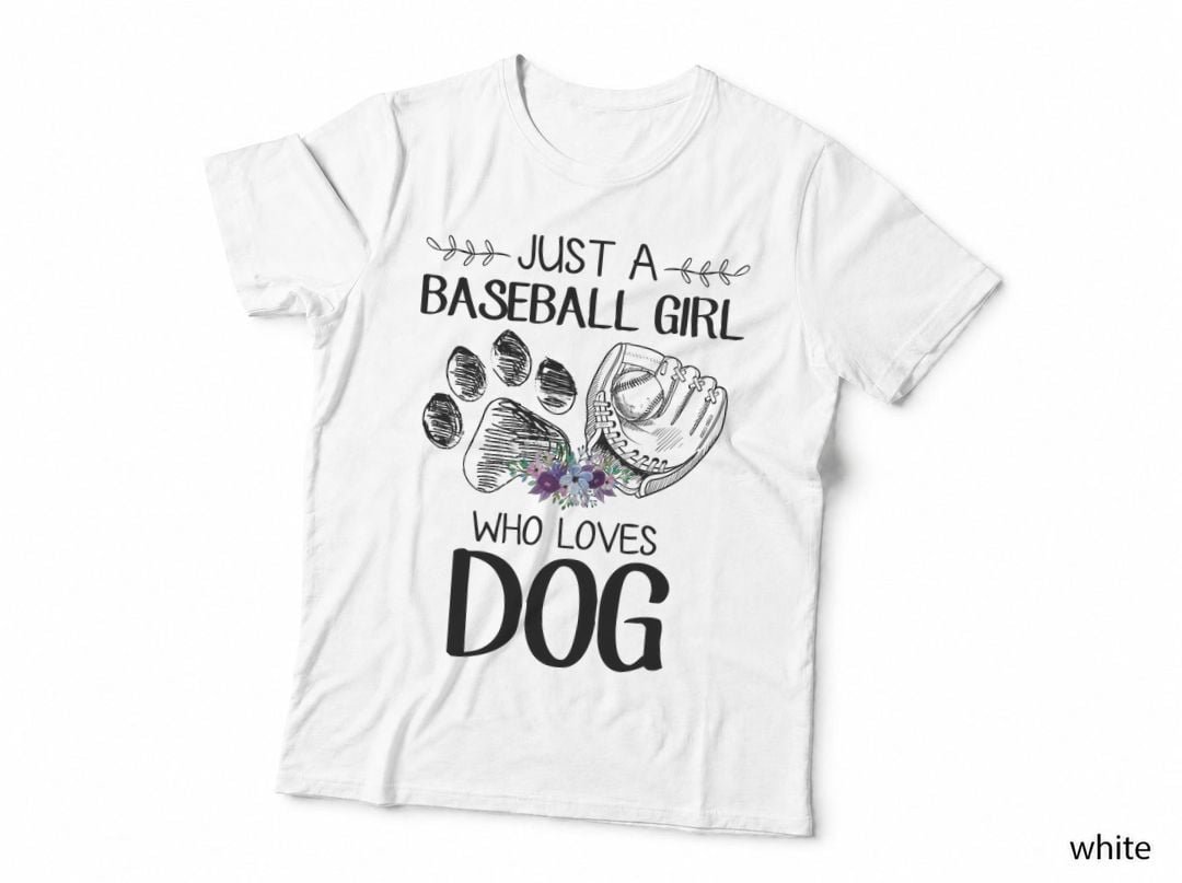 Just a Baseball Girl Who Loves Dog Shirt, Stadium Lights, Game Day, Gift T-Shirt