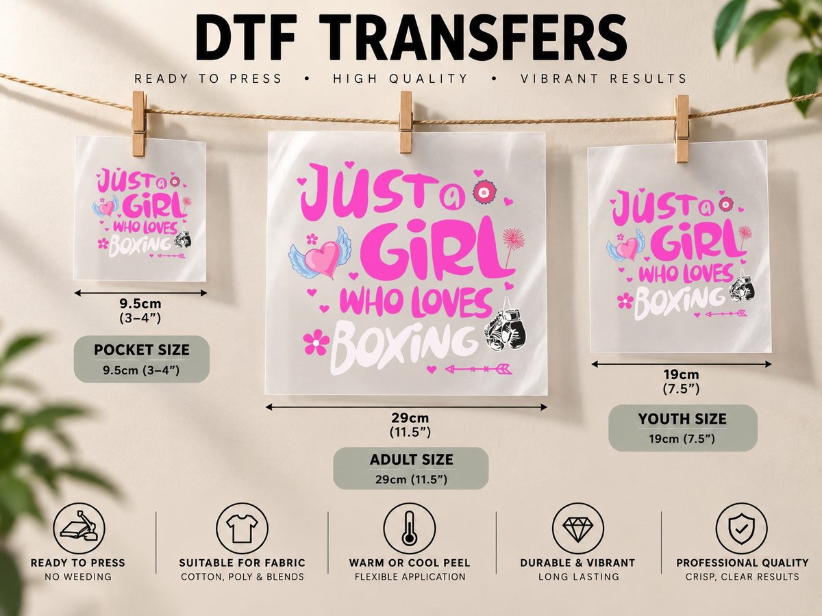 Just a Girl Who Loves Boxing DTF Transfer Iron On