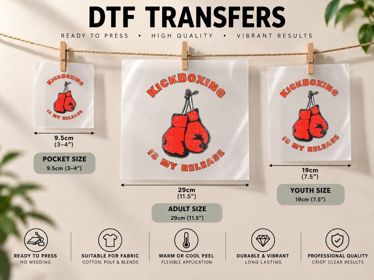 Kick Boxing Workout for Men Womenns Gift DTF Transfer Iron On