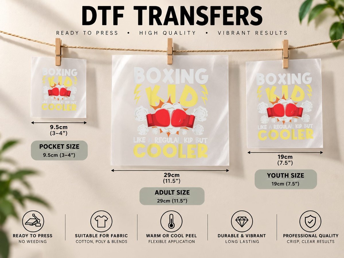 Kids Boxing Kid Like a Regular Kid but Cooler - Boxer DTF Transfer Iron On