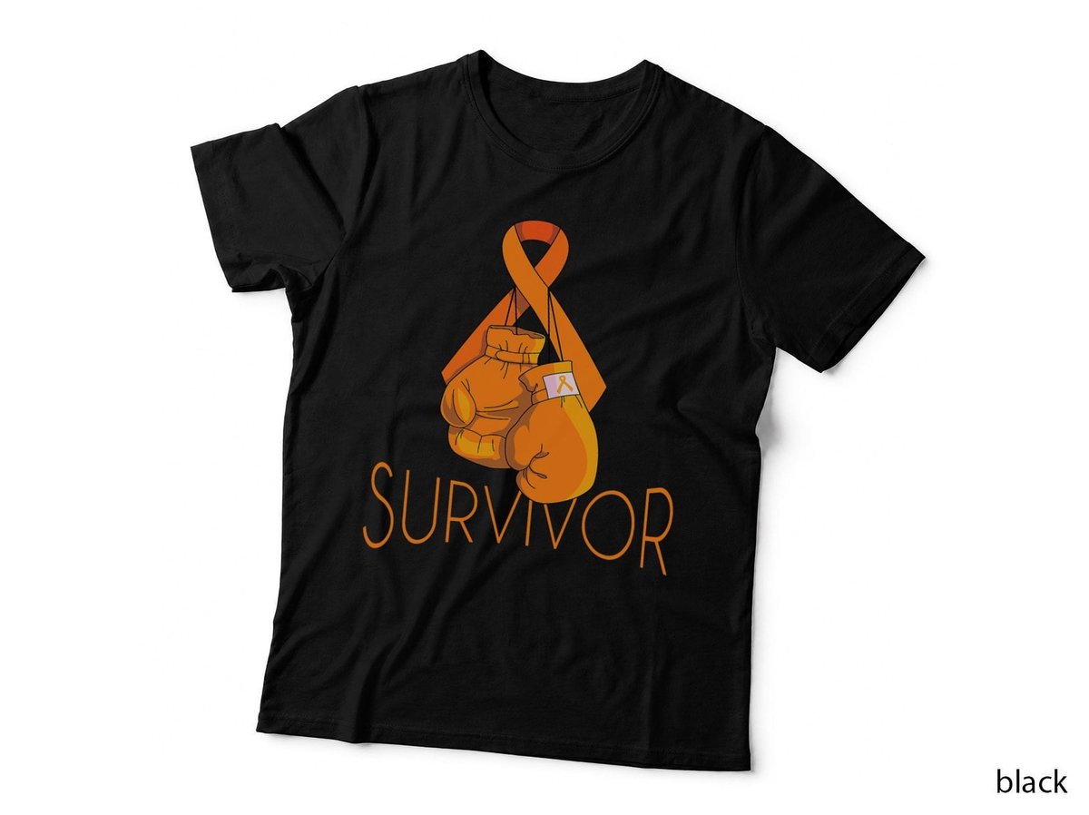 Leukemia Awareness Survivor Orange Ribbon Boxing Gloves T-Shirt