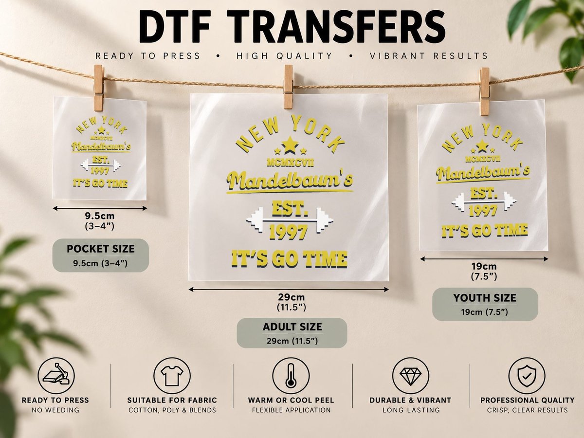 Mandelbaum's Gym - It's Go Time! 1 DTF Transfer Iron On