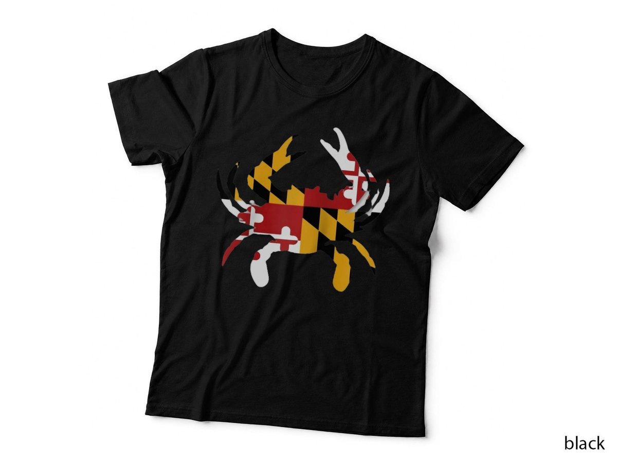 Maryland Crab Flag Raglan Baseball Tee