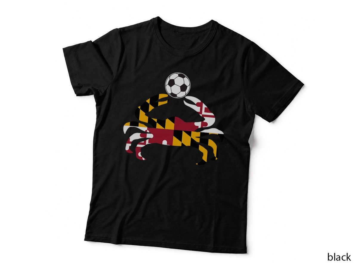 Maryland State Flag Blue Crab Pride with Soccer Ball T-Shirt