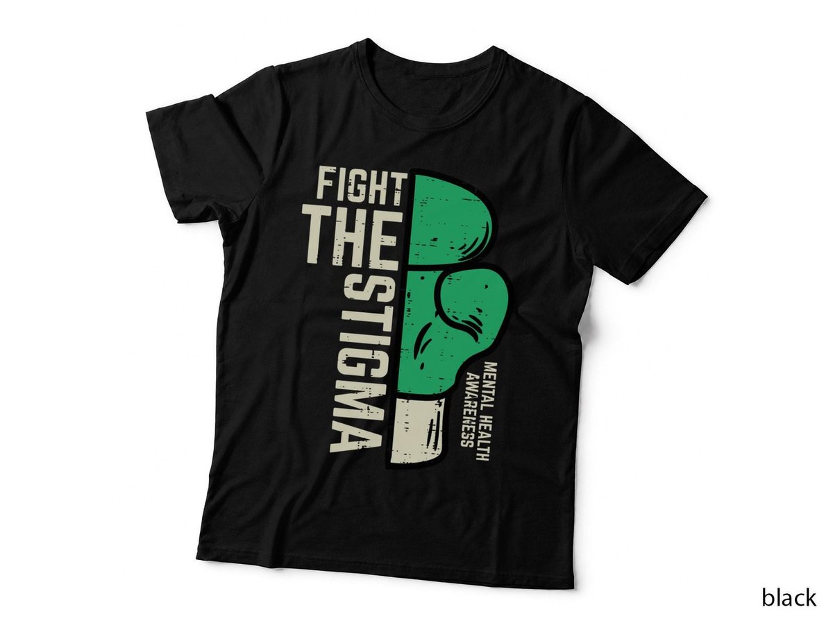 Mental Health Fight Stigma Boxing Awareness Women Men Kids T-Shirt
