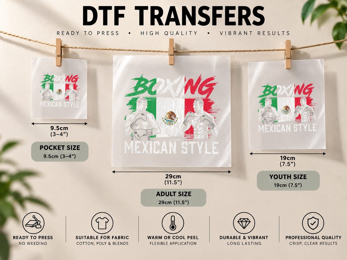 Mexican Boxing Sports Fight Coach Boxer DTF Transfer Iron On