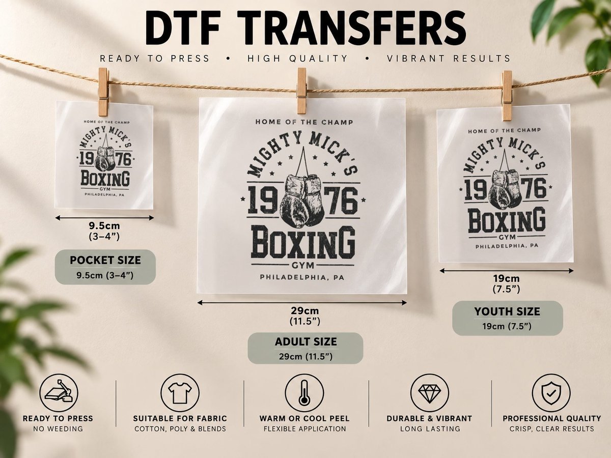 Mighty Micks Boxing Gym Gloves DTF Transfer Iron On