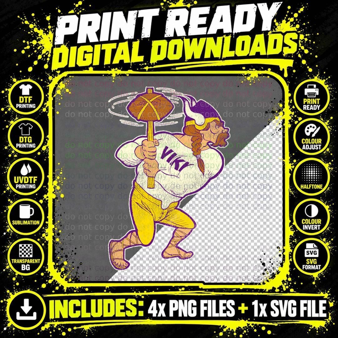 Minnesota Football Retro Program Mascot T-Shirt Png SVG Digital Bundle