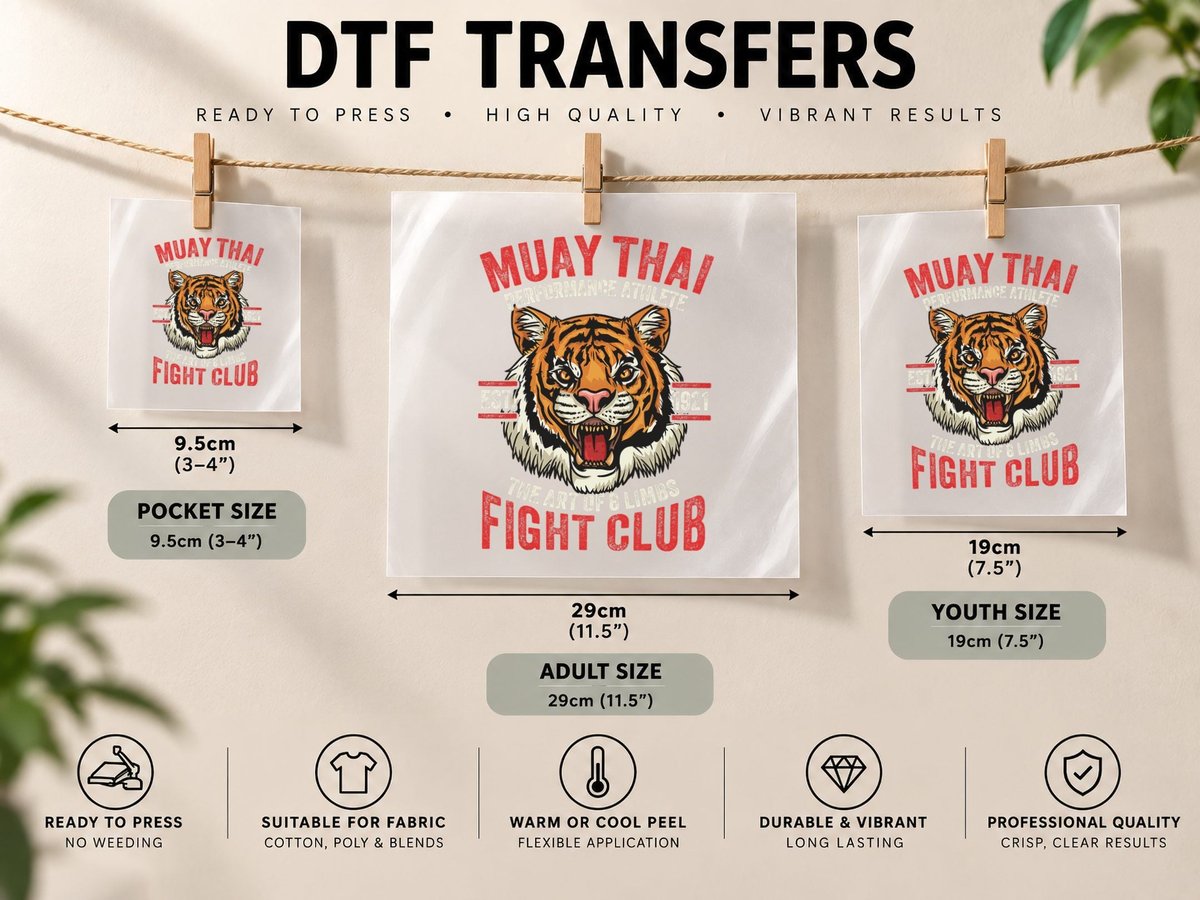 Muay Thai Thai Boxing Copy DTF Transfer Iron On