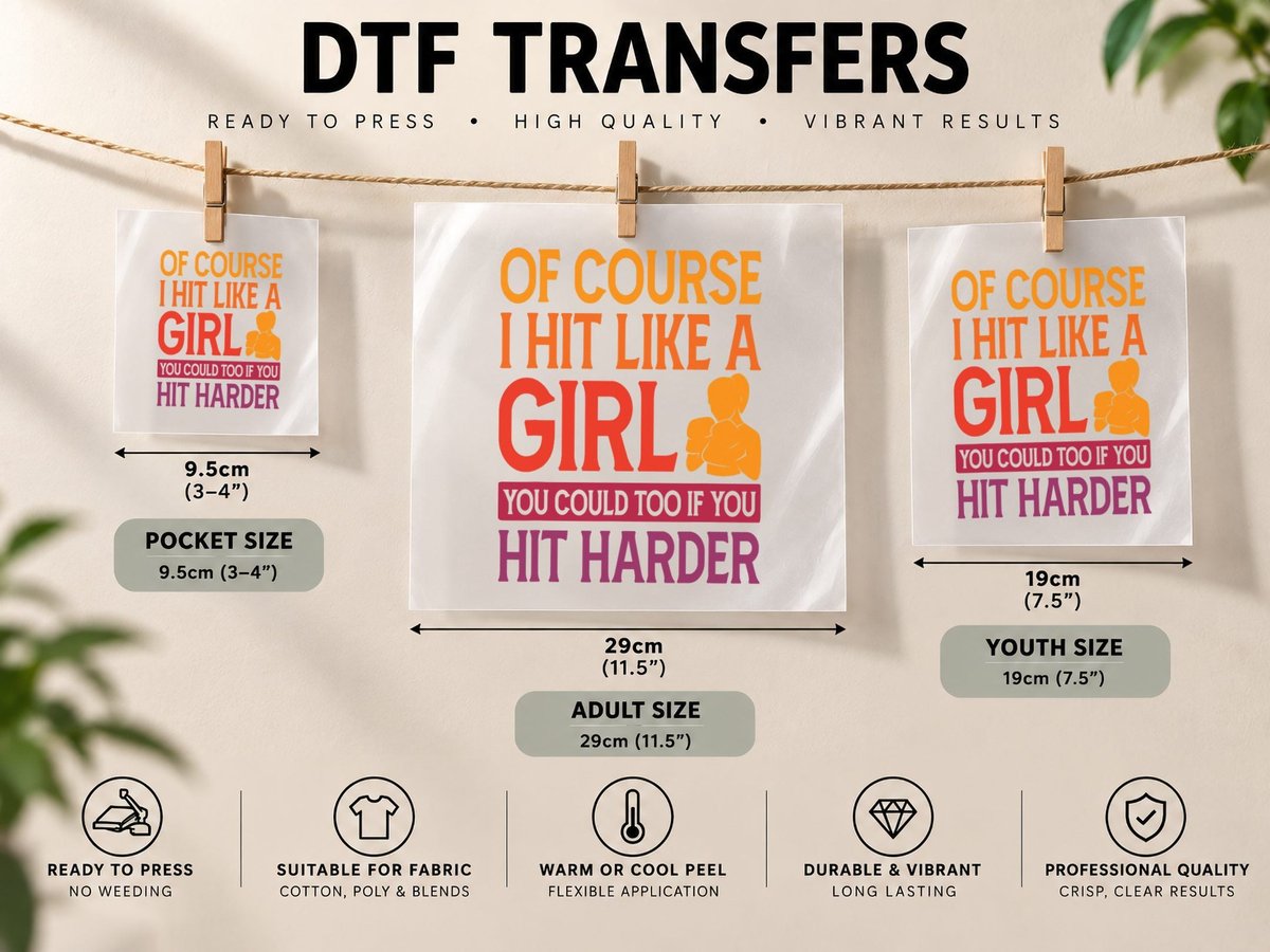 Of Course I Hit Like a Girl Boxing Kickboxer Gym Boxer DTF Transfer Iron On